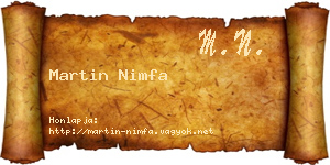 Martin Nimfa névjegykártya